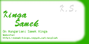 kinga samek business card